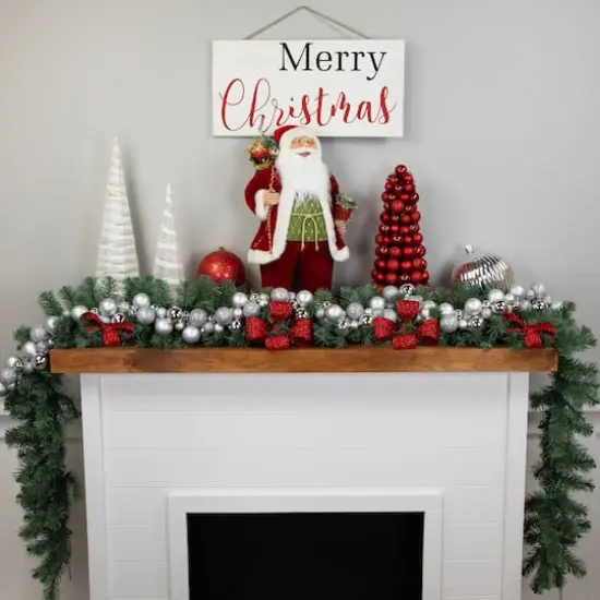 6ft. Shatterproof Silver Christmas Ornament Garland {3}