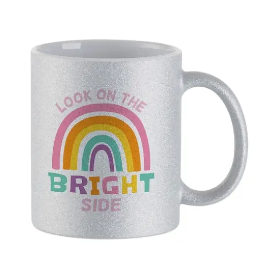 Craft Express 6ct. 11oz. Sublimation Silver Glitter Mugs {4}