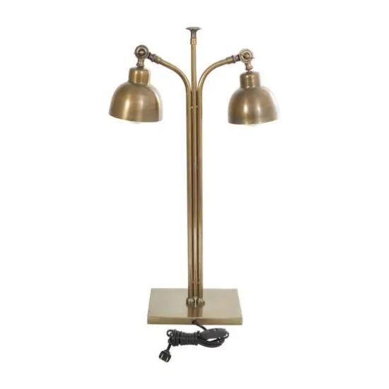 2ft. Brass Stainless Steel Desk Lamp with Double Shades {11}