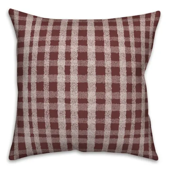 Chalky Plaid Indoor/Outdoor Pillow Maroon {1}