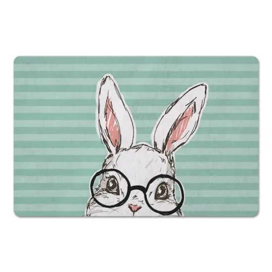 Bunny With Glasses 18" x 27" Floor Mat {1}