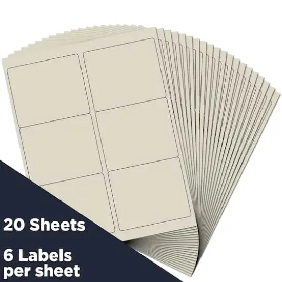 JAM Paper Adhesive Shipping Labels, 3.33" x 4" Ivory {4}