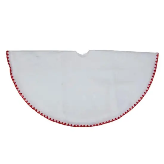 26" White Shell Stitching Christmas Tree Skirt {1}