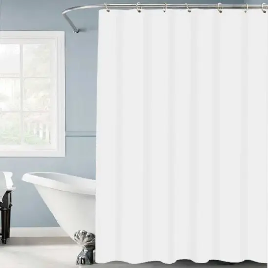 Bath Bliss White Shower Curtain with Splash Guard {3}