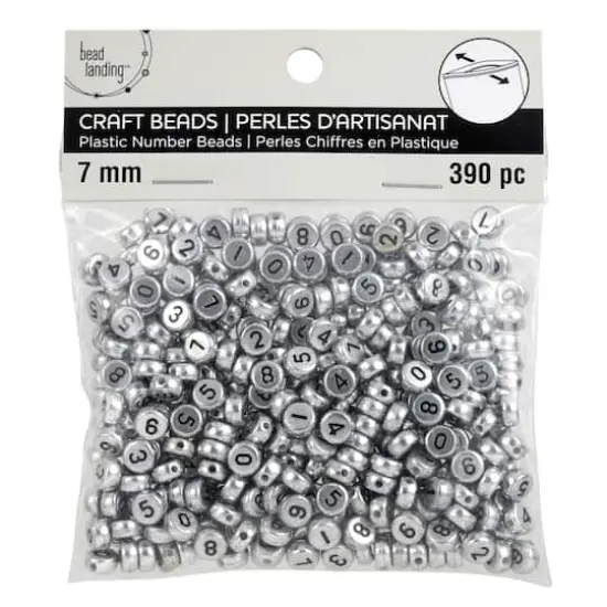 Plastic Number Circle Craft Beads by Bead Landing&trade;, 7mm {4}