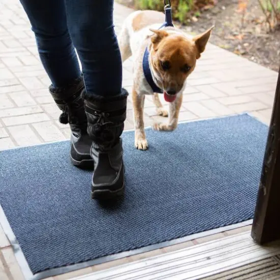 DII&reg; Blue & Black Walk Off Utility Doormat, 30" x 48" {4}
