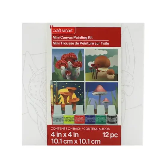 4" x 4" Mushrooms Canvas Painting Kit by Craft Smith&reg; {6}