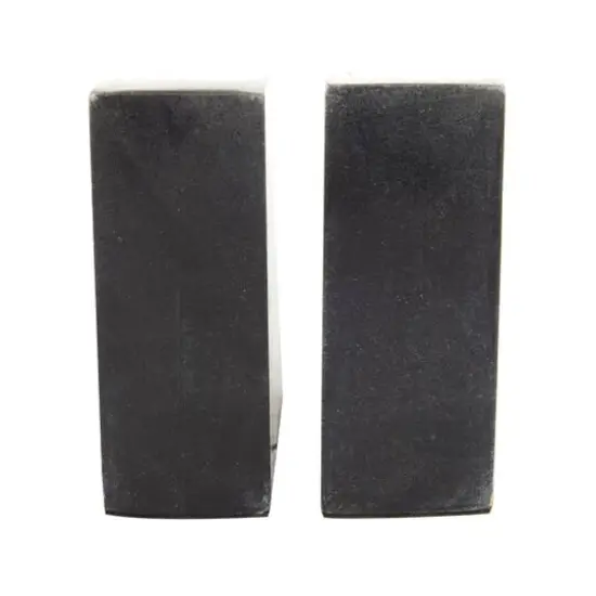 CosmoLiving by Cosmopolitan Black Marble Glam Bookends, 5" x 5" x 2" {7}