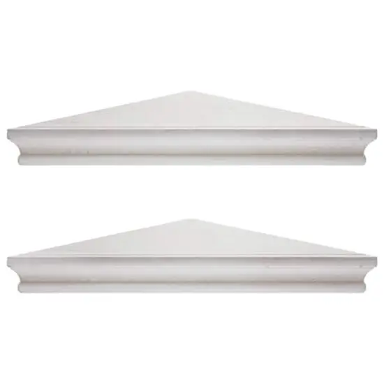 Beveled Floating Corner Shelves Set White {1}