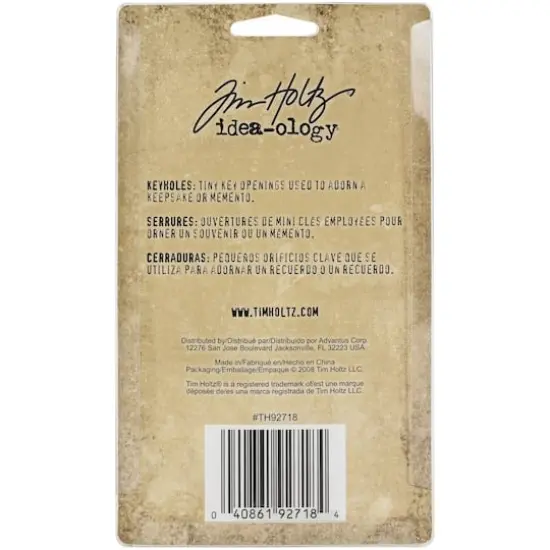 Idea-Ology Metal Keyholes W/Brads .75"X1" To 1"X1.5" 5/Pkg-Antique Nickel, Brass & Copper {4}