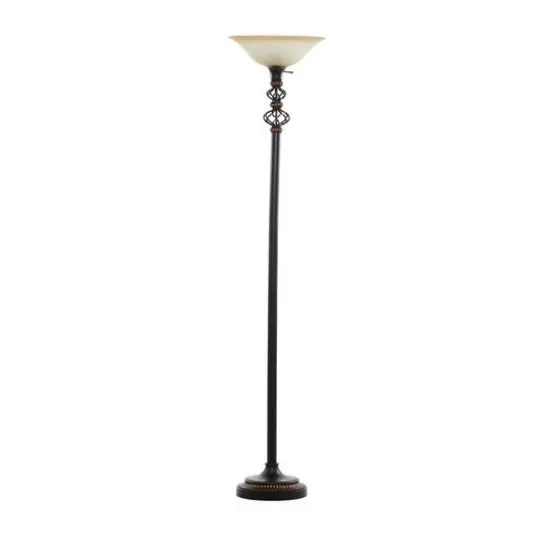 70" Black Metal Traditional Floor Lamp {5}