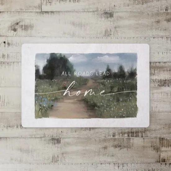 Home Floral Pathway 27" x 18" Floor Mat {3}