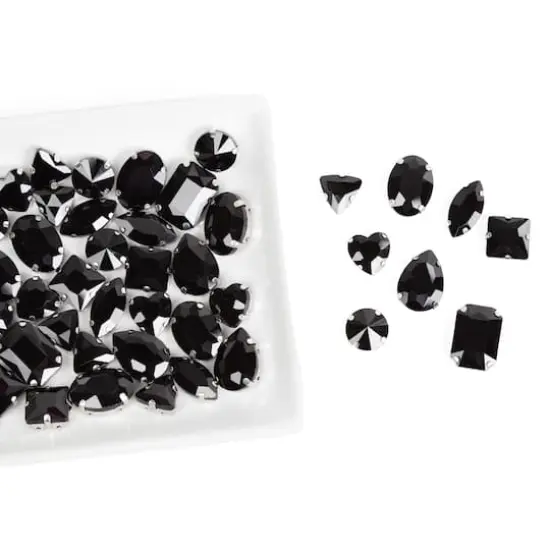 CousinDIY Silver Jet Glass Sew-On Rhinestones, 56ct. {5}