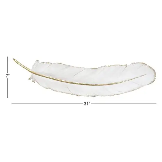 CosmoLiving by Cosmopolitan White Polystone Feather Wall D&eacute;cor {5}
