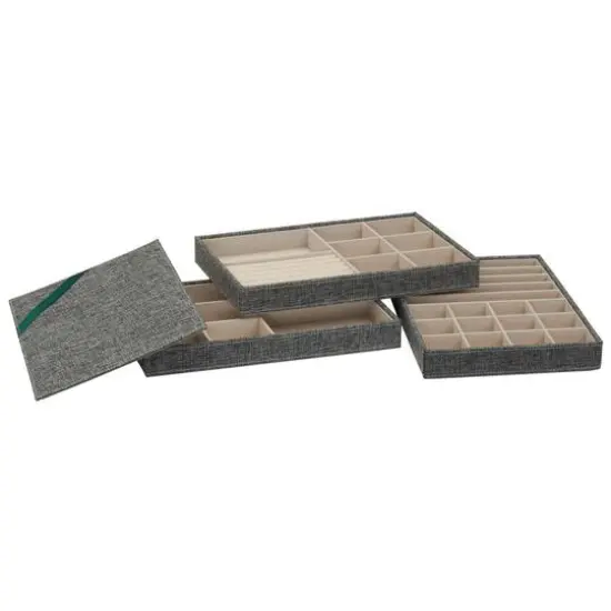 Household Essentials 3-Tier Jewelry Tray Gray {7}