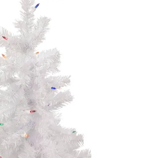 3ft. Pre-Lit Woodbury White Pine Slim Artificial Christmas Tree, Multicolor Lights {5}