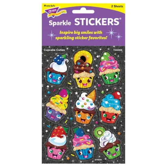 Trend Enterprises&reg; Cupcake Cuties Sparkle STICKERS&reg;, 6 Packs of 18 {4}