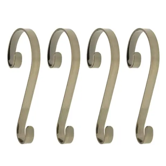 Haute Decor Stocking Scroll&reg; Antique Brass Stocking Holders, 4ct. {1}