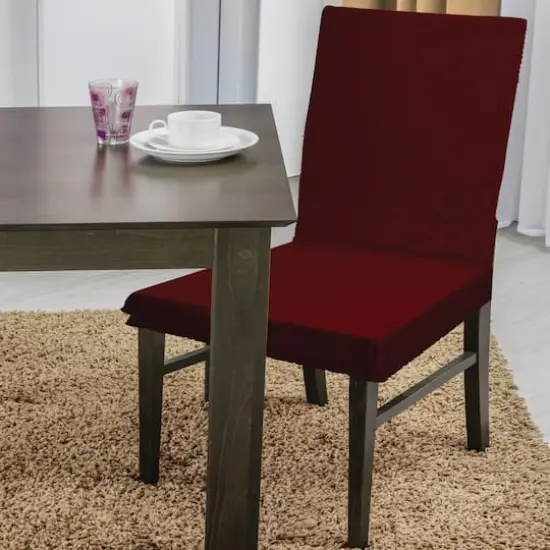 Home Details Waffle Design Dining Chair Slipcover Burgundy {4}