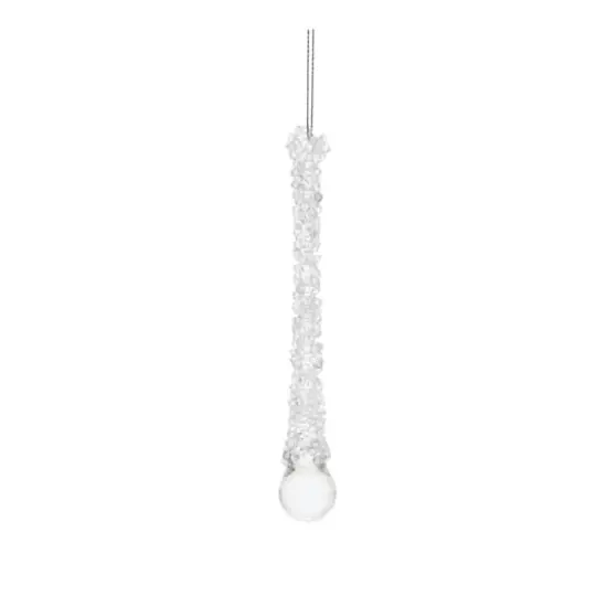 Clear Beaded Glass Icicle Drop Ornaments Set {5}