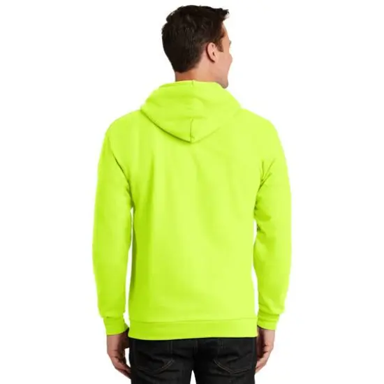 Port & Company&reg; Tall Essential Fleece Full-Zip Hooded Sweatshirt Safety Green {5}