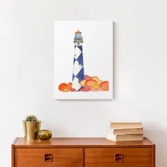 Checkered Lighthouse 12" x 16" Canvas Wall Art {5}