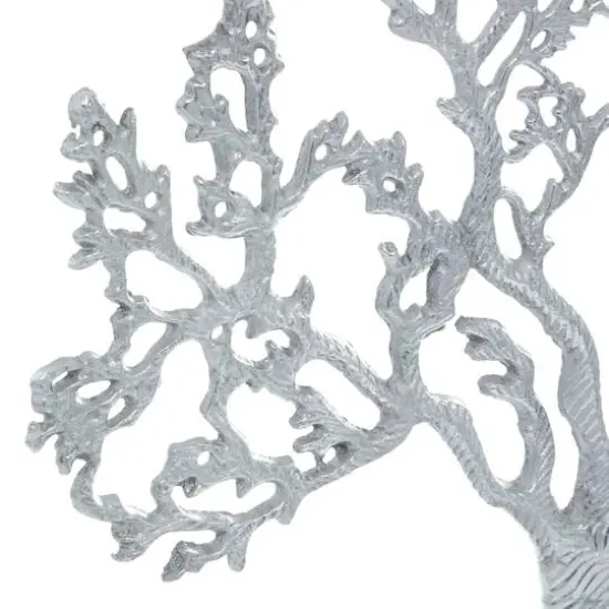 19" Silver Aluminum & Wood Tree-Inspired Contemporary Sculpture {8}