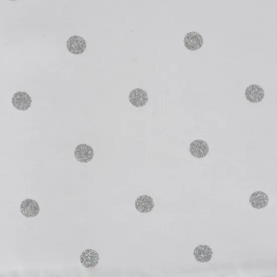 Metallic White/Silver Reversible Polka Dot Table Runner 13" x 72" {5}