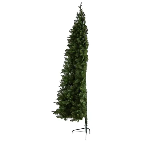 8ft. Pre-Lit Grand Teton Spruce Flat Back Artificial Christmas Tree, Warm White LED Lights {5}