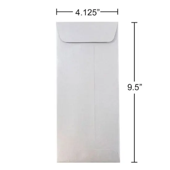 JAM Paper #10 Policy Metallic Business Envelopes, 25ct. Silver Stardream {6}