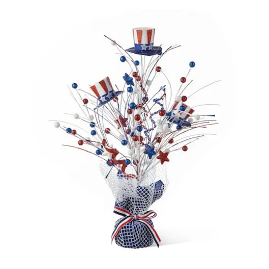 Glitzhome&reg; 20" Patriotic Americana Top Hat Table Tree {1}