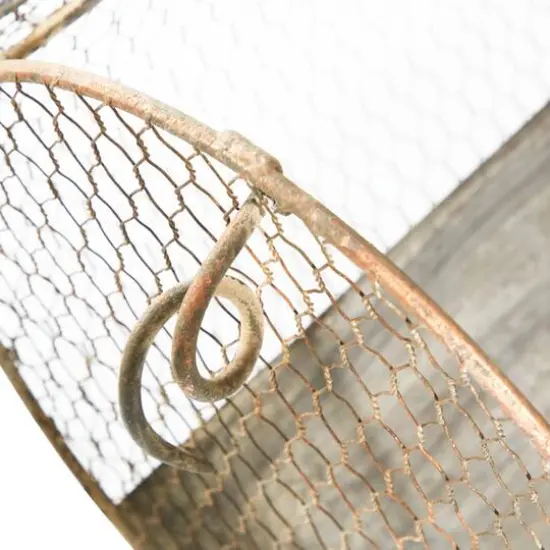 Gray Distressed Metal Farmhouse Pig Planter Set {7}