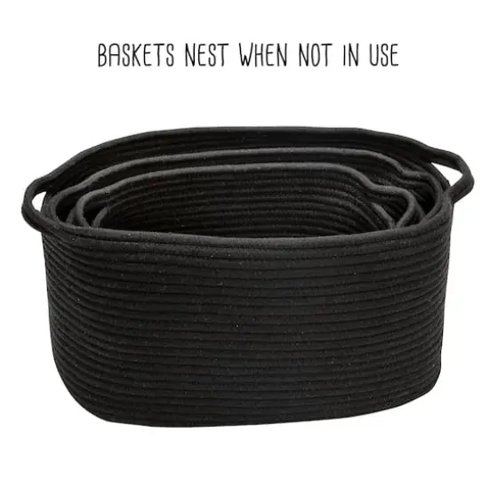 Honey Can Do Black Cotton Coil Baskets, 3ct. {5}