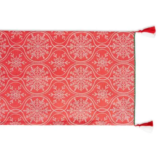 DII® 108'' Joyful Snowflakes Jacquard Reversible Table Runner {12}