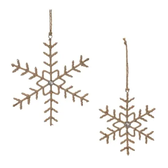 Jute Wrapped Metal Snowflake Oranment Set {6}
