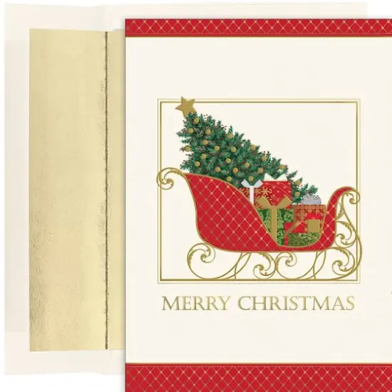 JAM Paper Santa's Elegant Sleigh Christmas Cards & Envelopes, 18ct. {1}