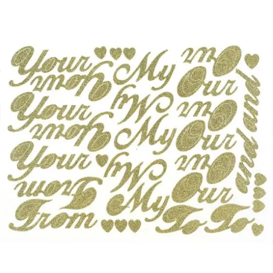 JAM Paper Miscellaneous Gold Script Floral Adhesive {1}