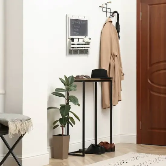 Elegant Designs Chalkboard Sign, Key Holder & Mail Storage Accent White Wash {5}