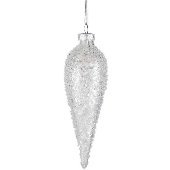 6.25" Clear Glass Winter Icicle Ornament {1}