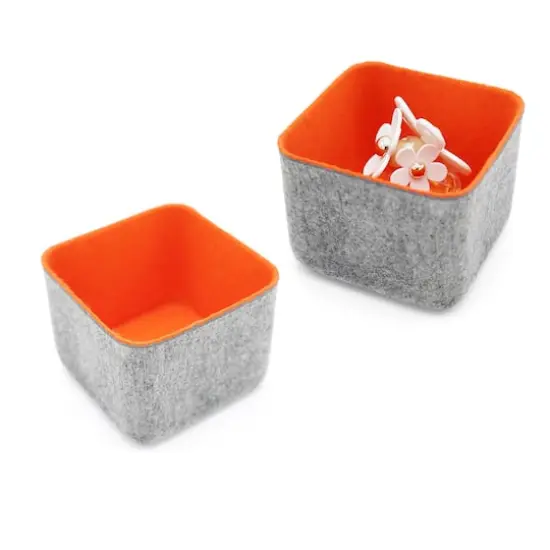 Welaxy Felt 2 Piece Storage Cubes Orange {5}