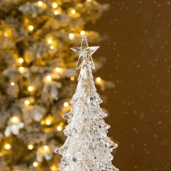 Glitzhome&reg; 18.5" Lighted Acrylic Rotating Christmas Table Tree {5}