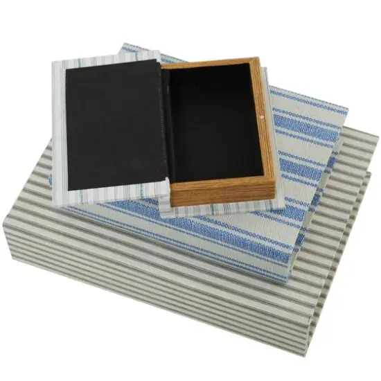 Striped Canvas Faux Book Box Set {6}