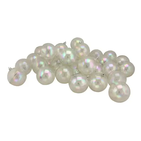 32ct. 3.5" Clear Iridescent Shatterproof Shiny Christmas Ball Ornaments {4}