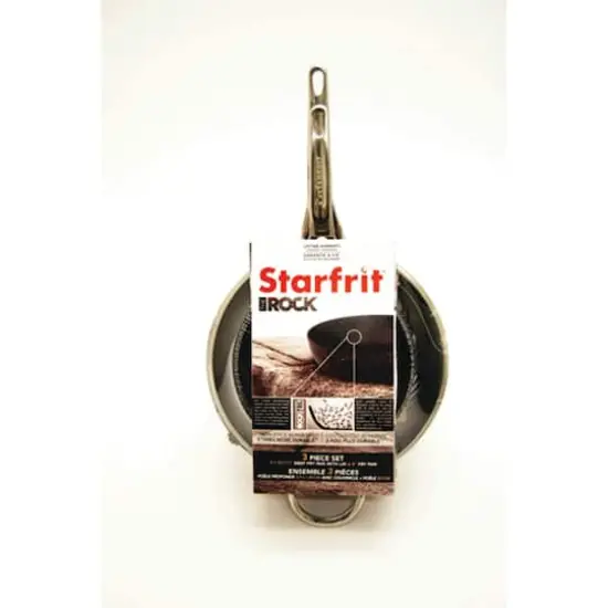 The ROCK by Starfrit 3-Piece Cookware Set With Riveted Cast Stainless Steel Handles {5}