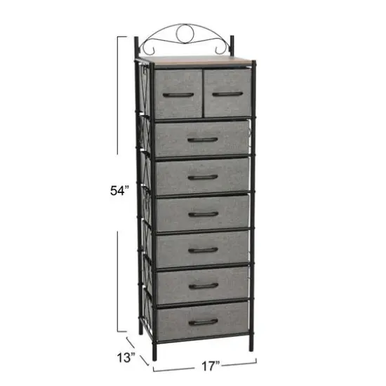Household Essentials Victoria 54" 8-Drawer Narrow Dresser Ashwood {4}