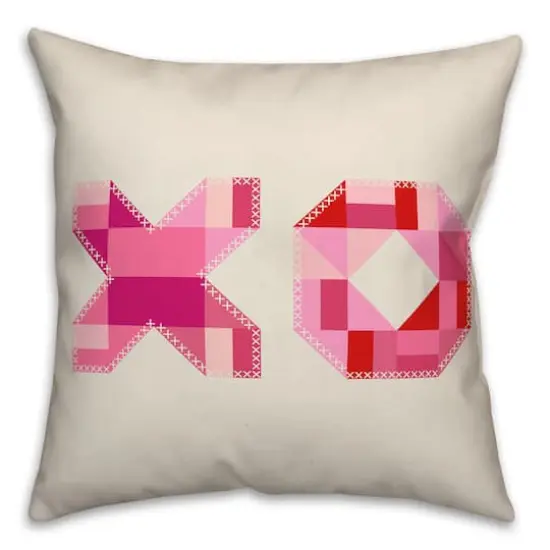 XOXO Quilt Valentine's Day Throw Pillow {1}