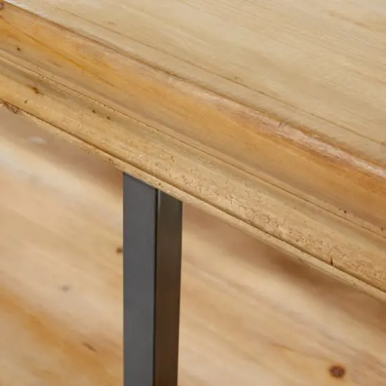 Brown Wood Industrial Shelving Unit, 34 " x 48 " x 17 " {5}