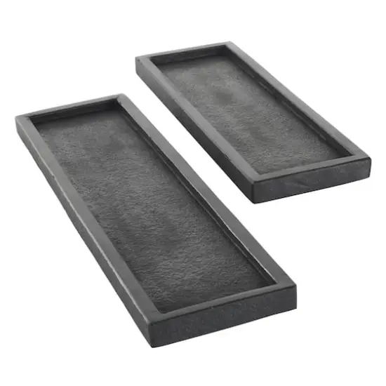 Black Textured Marble Tray Set {7}