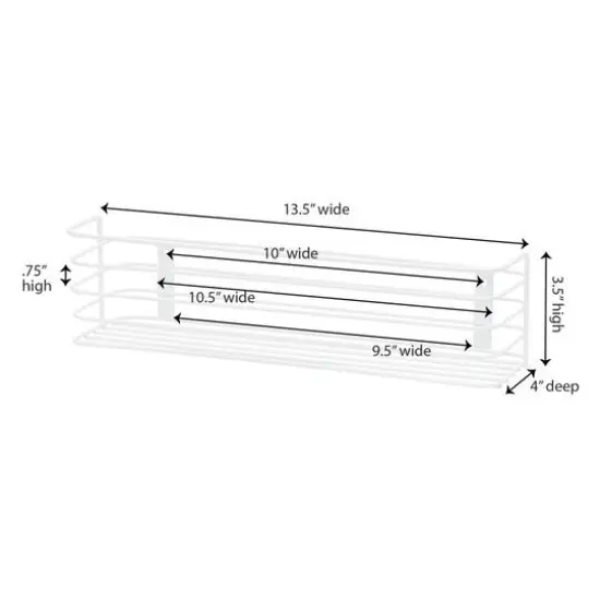 Household Essentials 13.4" Short Door Mount Cabinet OrganizerWhite {5}