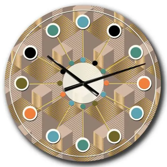 Designart 'Retro Square Design V Mid-Century Modern Wall Clock {1}